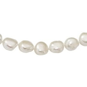 Primal Silver Sterling Silver Rhodium 11-12mm White Baroque Freshwater Cultured Pearl Necklace