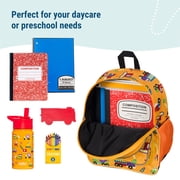 Wildkin Kids 12 Inch Backpack for Toddler Boys and Girls, Insulated Front Pocket (Under Construction Yellow)