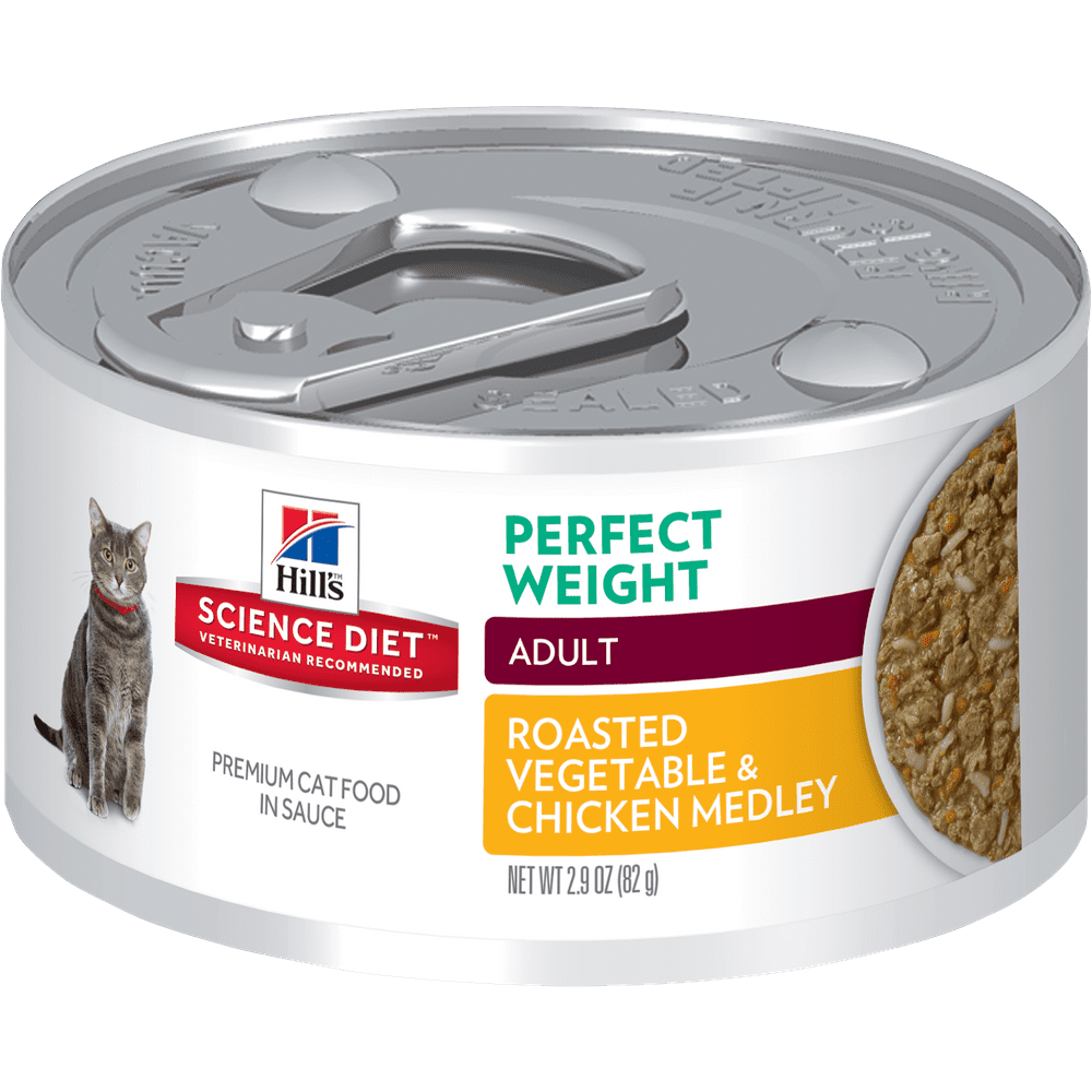 Hill's Science Diet Perfect Weight Canned Cat Food, Roasted Vegetable & Chicken Medley, 2.9 oz