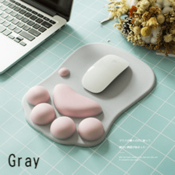 VEEkI Cute cat claw mouse pad cushion Korea creative office rubber pad anime girls cute personality mouse pad Gray