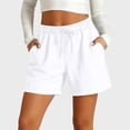 thumbnail image 2 of DHFJKG Womens Linen Shorts High Waist Casual Summer Loose Fit Drawstring Shorts With Pockets Beach Stylish Bottoms, 2 of 5