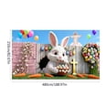 thumbnail image 3 of Garage Door Easter Banner 16x7 ft, Bunny Rabbit & Egg Spring Flower Cover Decoration, Large Outdoor Indoor Hanging Background for Party Supplies & Welcome Decor, 3 of 6