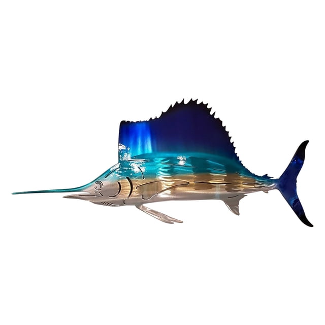 TIMIFIS Wall Sticker Sailfish Metal Wrought Iron Crafts Interior Wall Decoration Home Decor
