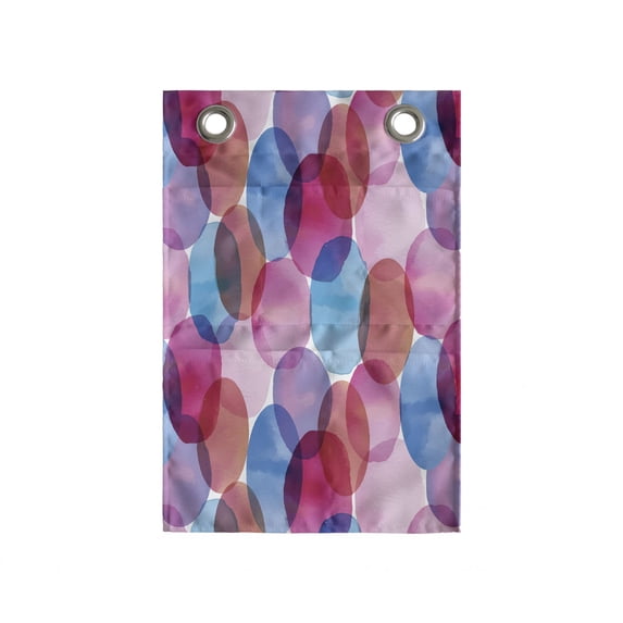 Abstract Art Hanging Pocket Organizer, Watercolour Overlapping Oval Shapes in Various Pastel Tones Aquarelle, Printed Polyester Storage Bag with Pockets, 14" x 20", Coral Fuchsia Blue