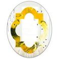 thumbnail image 2 of Designart 'Marbled Yellow 2' Modern Oval Wall Mirror - Quatrefoil, 2 of 3