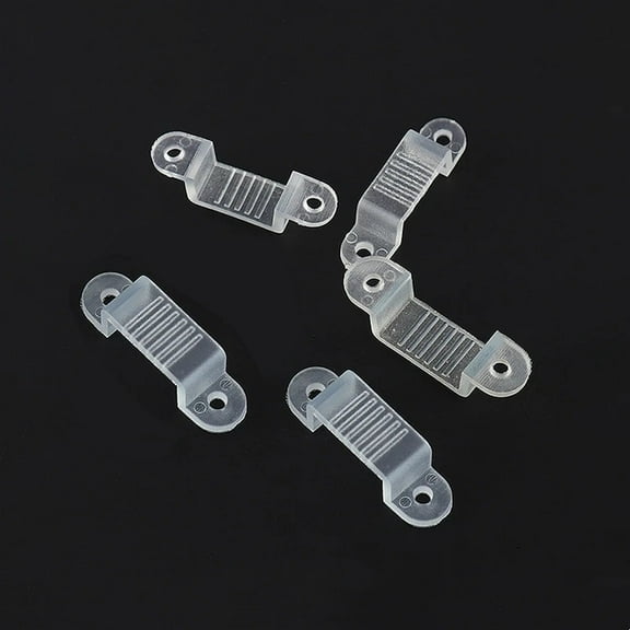 100x LED Strip Mounting Cover 12mm Bracket Holder Hard Plastic Screw Holes