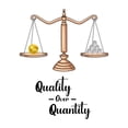 thumbnail image 2 of Home Wall Decal - Quality over Quantity - Vibrant Quote Design Weight Scale Weighing Gold and Silver Balls - Proudly Hand Made Decal - Size: 24 In(W) x 30 In(H), 2 of 5