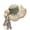 White, variant on Womens Sun Hat Packable Wide Brim Summer Lace Bow Ribbon Cap Sun Visors for Women White