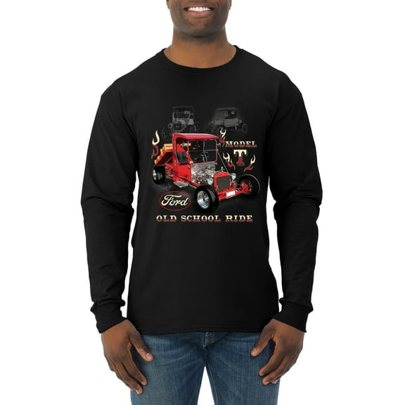Ford Model T Roadster 1923 Old School Ride Classic Vintage | Mens Cars and Trucks Long Sleeve T-Shirt, Black, Small