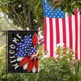 thumbnail image 6 of Welcome 4th of July Sunflower Patriotic Small Decorative Garden Flag, Black USA America Flower Floral Stars Yard Lawn Outside Decor, American Summer Outdoor Home Decoration Double Sided 12.5 x 18, 6 of 6