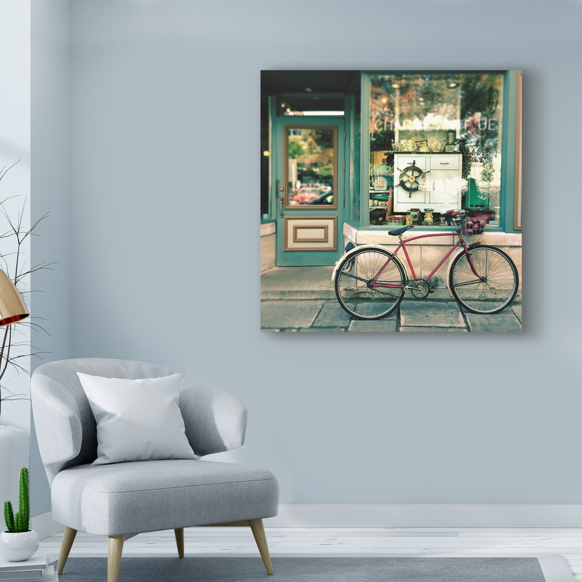 Trademark Fine Art 'Sunday Morning Bike' Canvas Art by Sue Schlabach