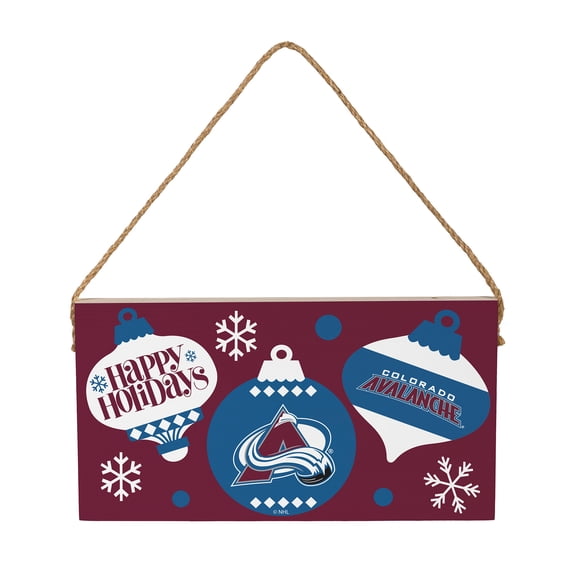 Colorado Avalanche 6" x 11" Holiday Wood Wall Sign