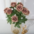thumbnail image 3 of sunsanly Artificial Rose Great Fidelity Not Withered Non-fading Easy Care Decorative Home Decoration 9 Bulbs Wedding Party Imitation Rose Balcony Decor Stuff, 3 of 8