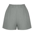 thumbnail image 7 of HongQid Womens Casual Shorts Elastic Waist Textured Summer Lounge Shorts with Side Pockets for Loungewear, 7 of 7