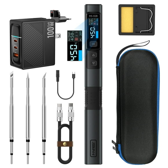 Kit de soldador FNIRSI HS-02B 100W portátil 300-450 ℃