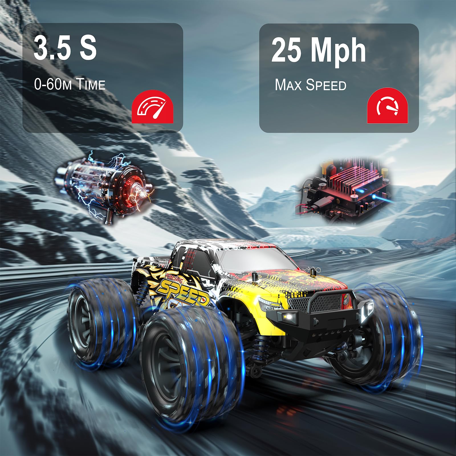 Deerc High-Speed 4WD RC Monster Truck 30+ MPH photo 8