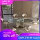 thumbnail image 2 of Italian Mobile Dining Table Free Shipping Waterproof Wood Lobby Entryway Dining Table Center Luxury Mesas De Jantar Furniture My Lux Decor Round, 2 of 14
