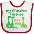 thumbnail image 3 of Inktastic Grandma Grandpa Love Me Dinosaurs Boys Baby Bib, 3 of 4