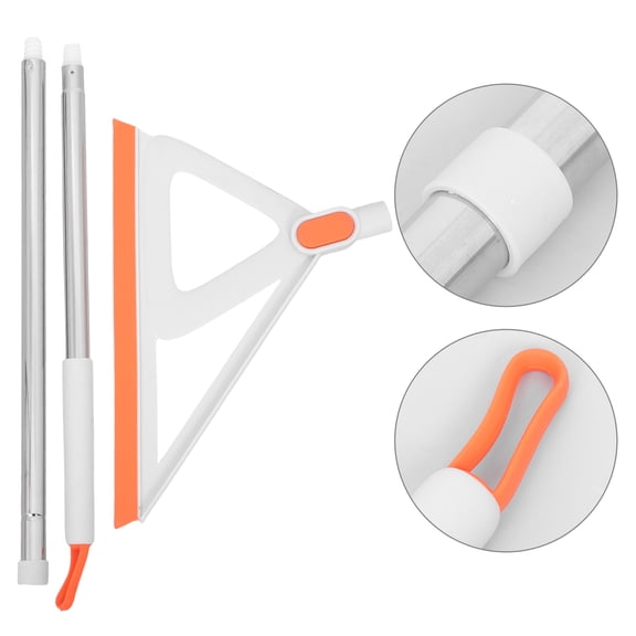 Heavy-Duty Orange Silicone Floor Scrubber Broom for Tile, Concrete, Hardwood & Multi- Floor Cleaning
