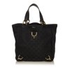 Women Pre-Owned Gucci GG Abbey D-Ring Tote Bag Canvas Fabric Black