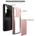 thumbnail image 5 of Dteck for Samsung S23 FE Case with Card Holder Dual Layer Heavy Duty Protective Case Hidden Card Slot Slim Wallet Case for Samsung S23 FE 6.4',Rosegold, 5 of 6
