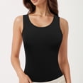 thumbnail image 2 of IWRICH Womens Sleeveless U-Neck Tank Tops Fashion Summer Casual Basic Slim Fit Ribbed Racerback Top Shirt Clothes Black XXXXL, 2 of 5