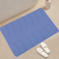 thumbnail image 7 of Wavy Striped Bathroom Rug, 15.75 x 23.62 In Velvet Fleece Foam Non Slip Machine Washable Bath Mat, Blue, 7 of 7