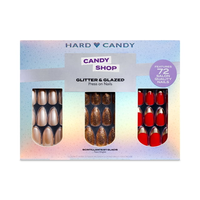 Hard Candy Press on Nails, GLITTER & GLAZED