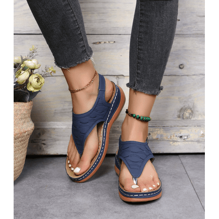 

Low-Wedge Women Orthopedic Sandals Casual Flat Shoes Flip Flops Ladies Anti-Slip