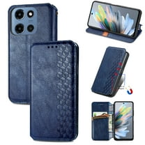 for Moto G 5G (2025) Wallet Case, Men's Retro Premium Business PU Leather Classic Magnetic Closure Flip Case with Card Holder [RFID Blocking] Folio Kickstand Shockproof Phone Cover,Blue