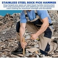 thumbnail image 5 of 17PCS Geology Rock Pick Hammer Kit, 32oz Hammer & 3 PCS Digging Chisels Set for Rock Hounding, Gold Mining & Prospecting Equipment Tool with Multi-function Sholve, Compass, Whistle, Chisel, 5 of 7