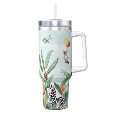 

Sikiie Animals-1 Insulated Stainless Water Bottle Lid Travel Mug Cup Insulated Tumblers Cup 40oz Ice Bully With Handle
