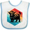 thumbnail image 3 of Inktastic Highland Cow Retro Sunset Boys or Girls Baby Bib, 3 of 4