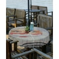 thumbnail image 2 of Christmas Santa Outdoor Tablecloth - 60x84 Inch Rectangle Dining Table Cover, Xmas Vintage Grey Waterproof Outdoor Table Cloth with Umbrella Hole & Zipper for Picnic/Patio/Party, 2 of 5