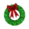 thumbnail image 2 of Corona navideña para puerta de entrada, pajarita, decoración de pared, guirnalda de flores, guirnalda LED para interiores, oficinas, porches, fiestas verde 40cm, 2 of 8