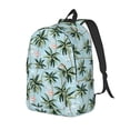 thumbnail image 1 of Disketp Flamingos And Palms print Canvas Backpack Lightweight Travel Daypack Student Rucksack Laptop Backpack-Small, 1 of 5
