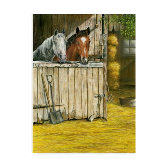 Trademark Fine Art 'Friends Horses' Canvas Art by Janet Pidoux
