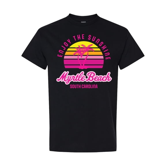 Inktastic Summer Enjoy the Sunshine Myrtle Beach South Carolina Pink T-Shirt