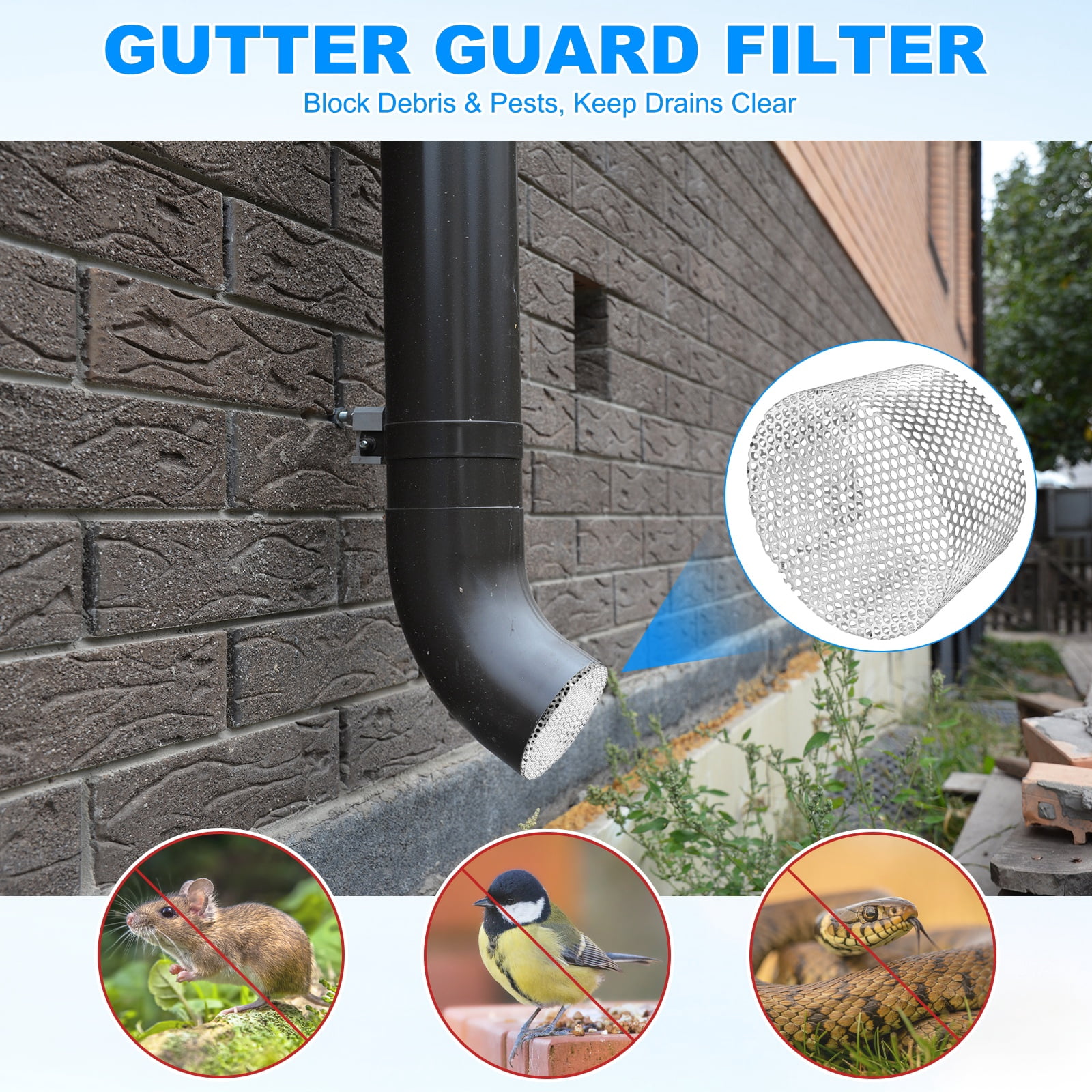 Uxcell 1-Pack Termination Mesh Screen Vent Covers, 7.1-6.1 Inch ID Stainless Steel Conical Exhaust Pipe Cover Strainer for Preventing Birds/Leaves from Entering