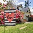 thumbnail image 4 of Love Garden Flag Double Sided Polyester Decorative Yard Flag with Black White Stripes and Red Heart Design for Outdoor Home Patio Decor 12.5x18 Inch#23091, 4 of 6