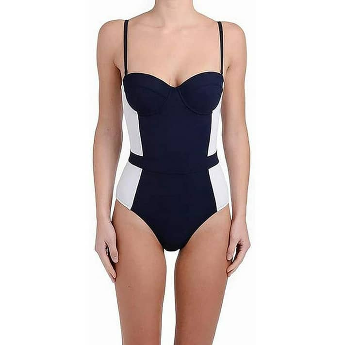 Tory Burch Swimwear Lipsi One-Piece, Tory Navy/White, LG (Women's 12-14) -  