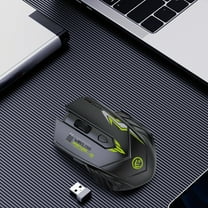 Wireless Bluetooth Mouse, 2.4G and Type-C Rechargeable Silent Click Computer Mouse with 6 DPI Settings for Office and Gaming(Black)