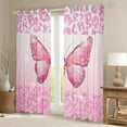 thumbnail image 2 of jejeloiu Cartoon Leopard Pattern Black Out Curtains,Cute Butterfly Curtains Pack of 2 (42x63 Each),Pink Glitter Print Bedroom Curtains For Kids,Ultra Soft Home Decor, 2 of 6