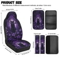 thumbnail image 6 of Xoenoiee Cat Bat Maple Leaves Print 5PCS Car Seat Cover Full Set, PU Leather Universal Auto Front Seat Cover Safety Belt Pads Center Console Pad, Car Interior Accessories for Most Vehicle, 6 of 7