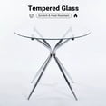 thumbnail image 6 of Atumcto 35.4" Round Glass Dining Table, Modern Glass Top Table with Chrome Metal Legs, Small Dining Table for 2-4 People, Kitchen or Cafe, 6 of 8