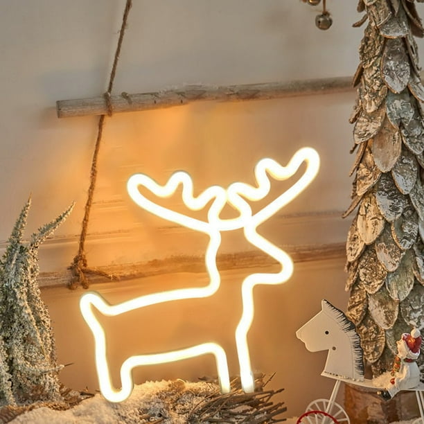 Reno Navideo Con Luces Led, Decoracin Nen, Funciona Con Pilas Y Usb, Pequeas Luces De Colores, Decoracin Festiva Para El Hogar, Intensidad Regulable, Ideal Para Oficinas Y Fiestas, Ukhbmc