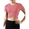 thumbnail image 2 of Faithtur T-shirt Femme Manches Courtes Col Rond Tops de Yoga T-shirt, 2 of 5