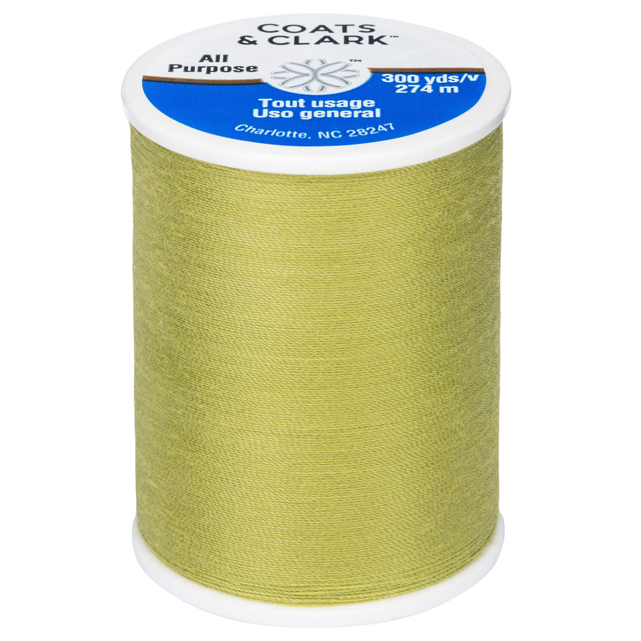 (3 pack) Coats & Clark All Purpose Light Olive Polyester Thread, 300 Yards