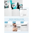 thumbnail image 5 of No Hook Cloth Fabric Shower Curtain with Snap in Liner, Aqua Stripe Waterproof Shower Curtains Set with See Through Top Window, Ombre Grey Moire Geometric Modern Abstract Bath Curtains Shower 60"x72", 5 of 6