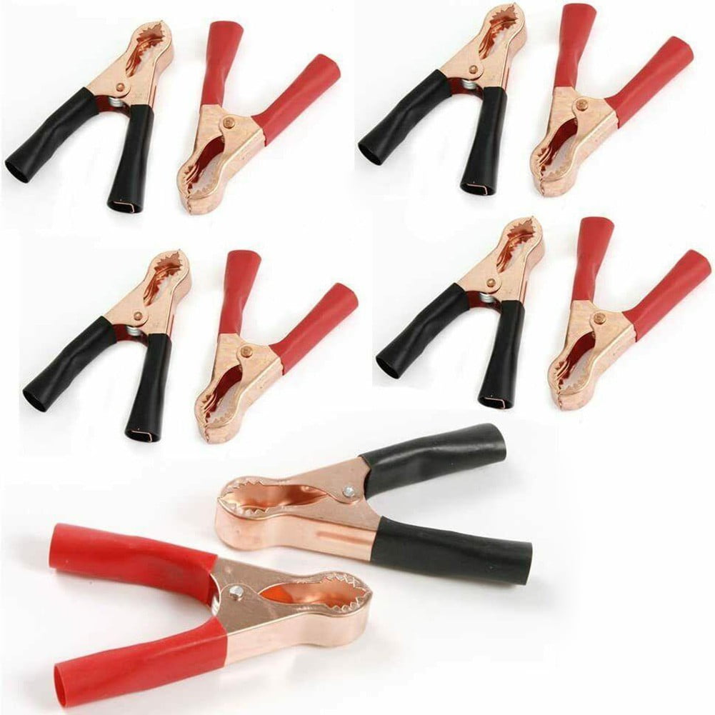 10 Pcs Clips en Métal pour Alligator, Pinces de Test Terminal 50A, Batterie Électrique Crocodile